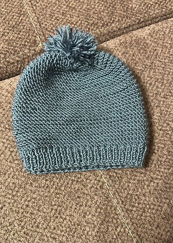 Gri Örgü Bebek Bere - Görsel 2