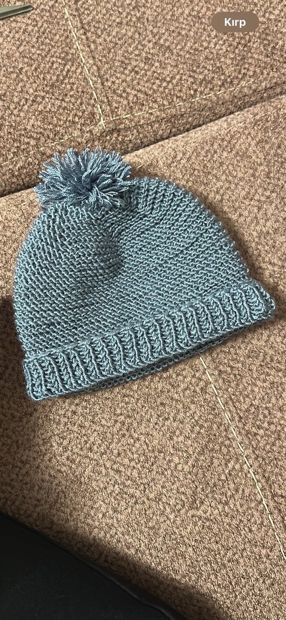 Gri Örgü Bebek Bere - Görsel 3