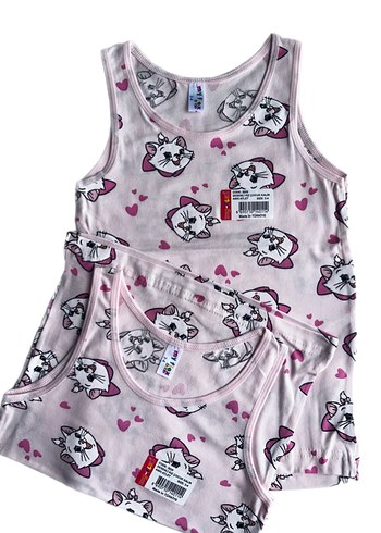 Bej Baskılı Çocuk Atlet - Görsel 4