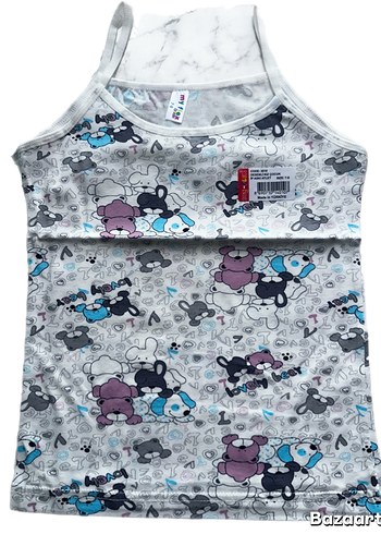 Bej Baskılı Çocuk Atlet - Görsel 3