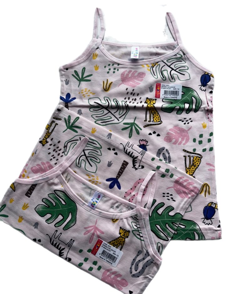 Bej Baskılı Çocuk Atlet - Görsel 2