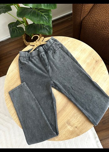 Kemer Tokalı Gri Kız Kot Pantolon - Görsel 2