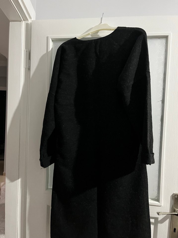 Uzun Siyah Kadın Hirka - Görsel 2