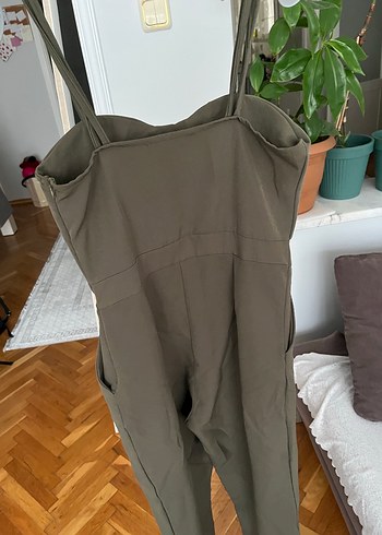 Kadın Kemerli Straplez Tulum - Görsel 2