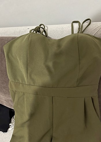 Kadın Kemerli Straplez Tulum - Görsel 7