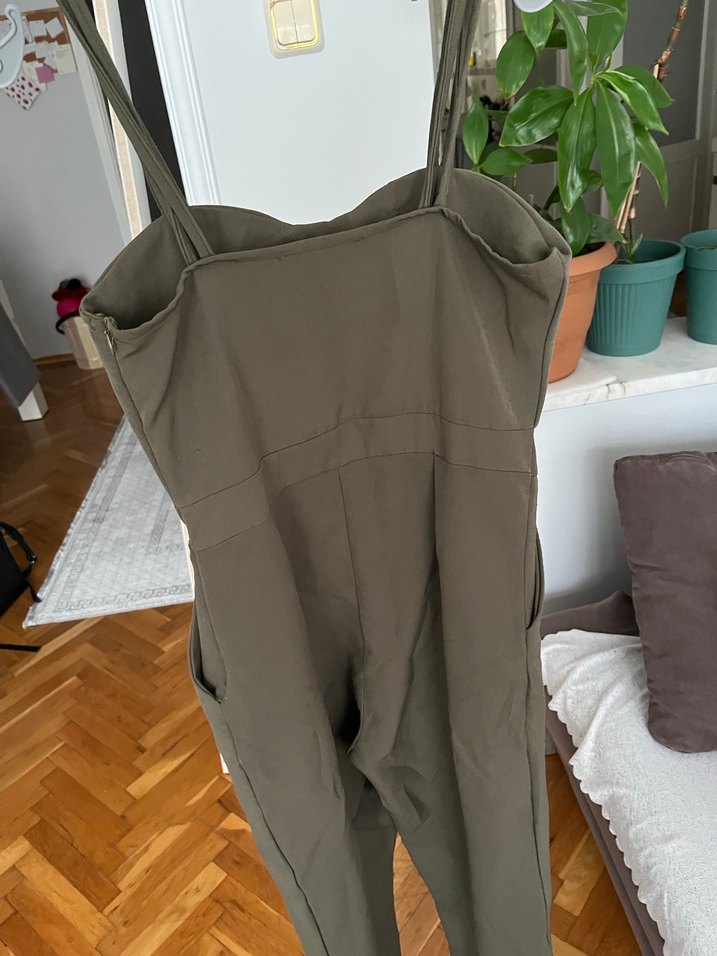 Kadın Kemerli Straplez Tulum - Görsel 2