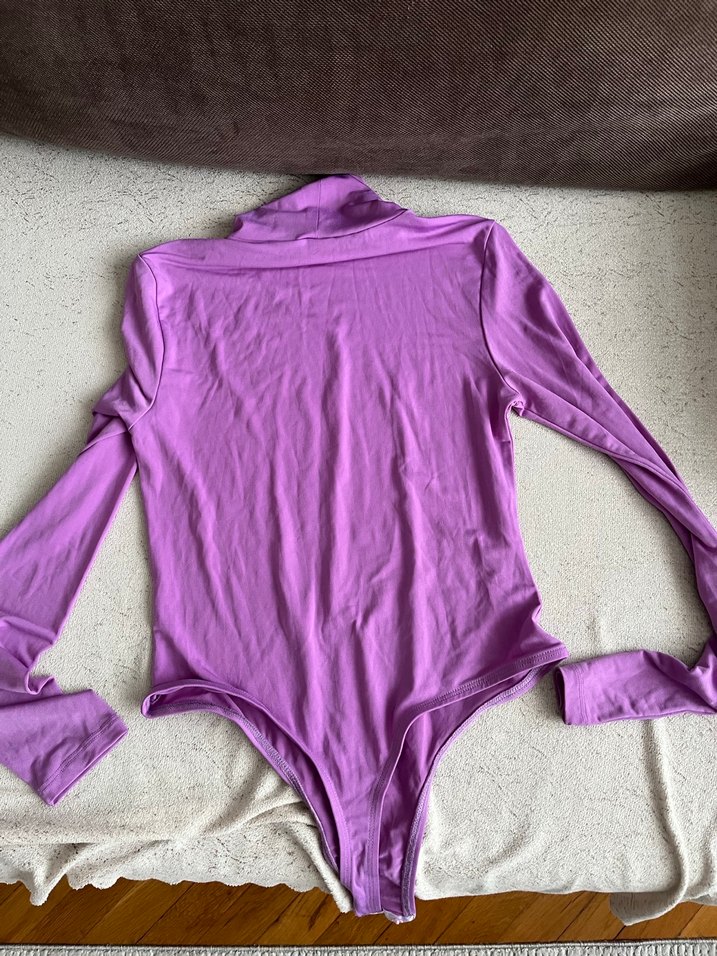 Mor Balıkçı Yaka Uzun Kollu Kadın Bluz - Görsel 2