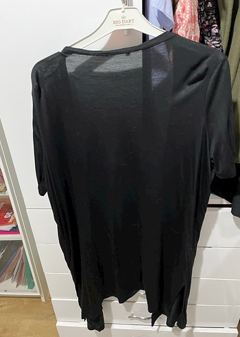 Siyah V Yaka Kadın Midi hırka - Görsel 2