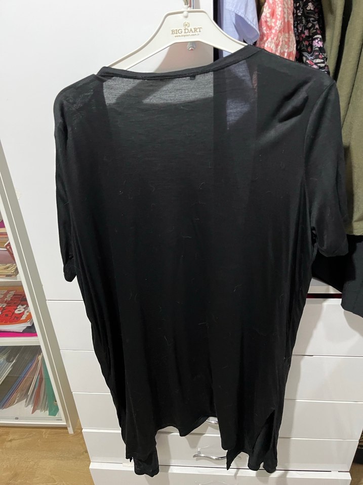 Siyah V Yaka Kadın Midi hırka - Görsel 2