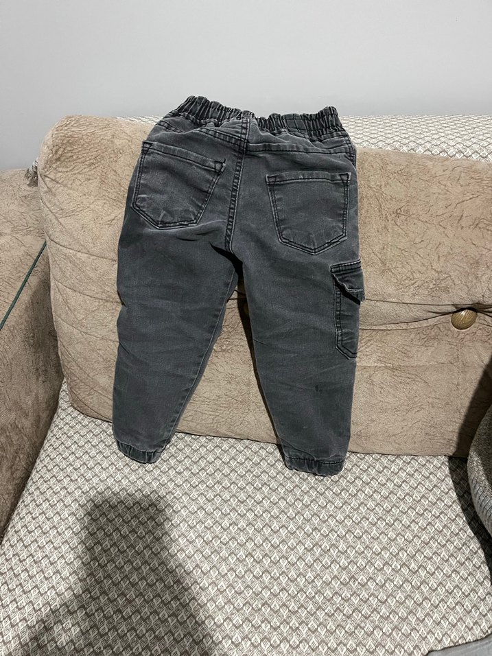 Gri Erkek Çocuk Bol Kesim Kot Pantolon - Görsel 2