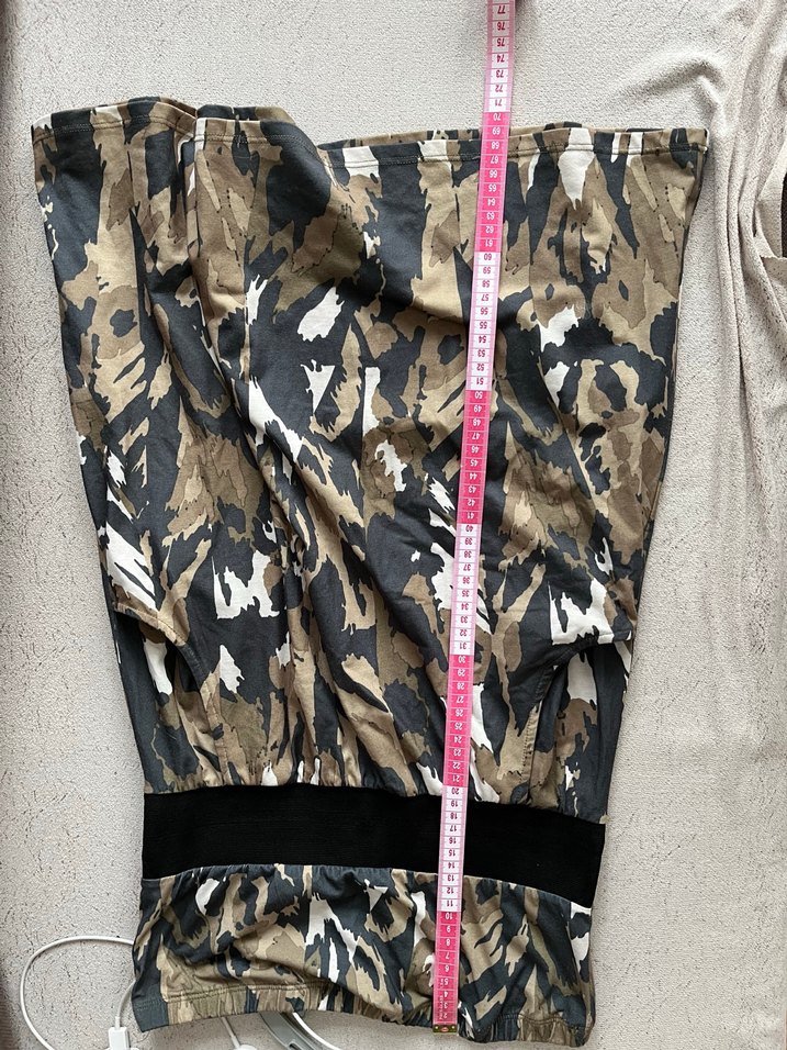 Kamuflaj Desenli Kemerli straplez elbise - Görsel 5