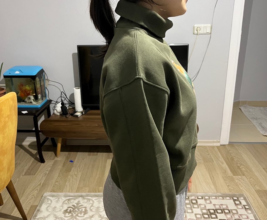 Yeşil Baskılı Kadın Sweatshirt - Görsel 2