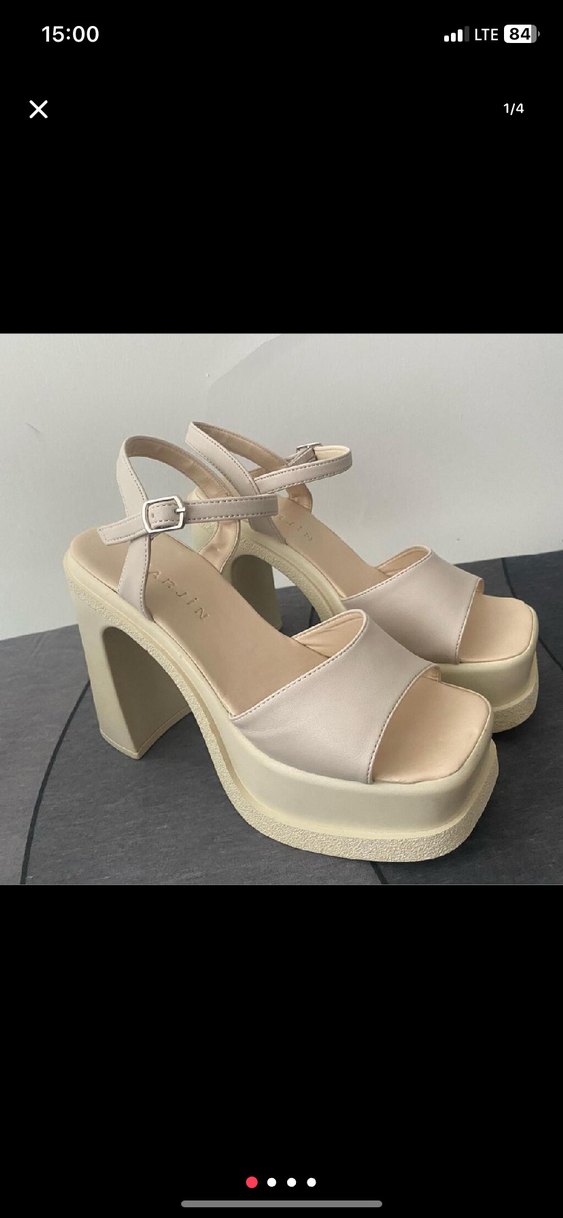 Bej Kadın Platform Topuklu Sandalet - Görsel 3