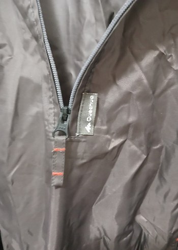 Gri Midi Fermuarlı Gevşek Kesim Yağmurluk - Görsel 2