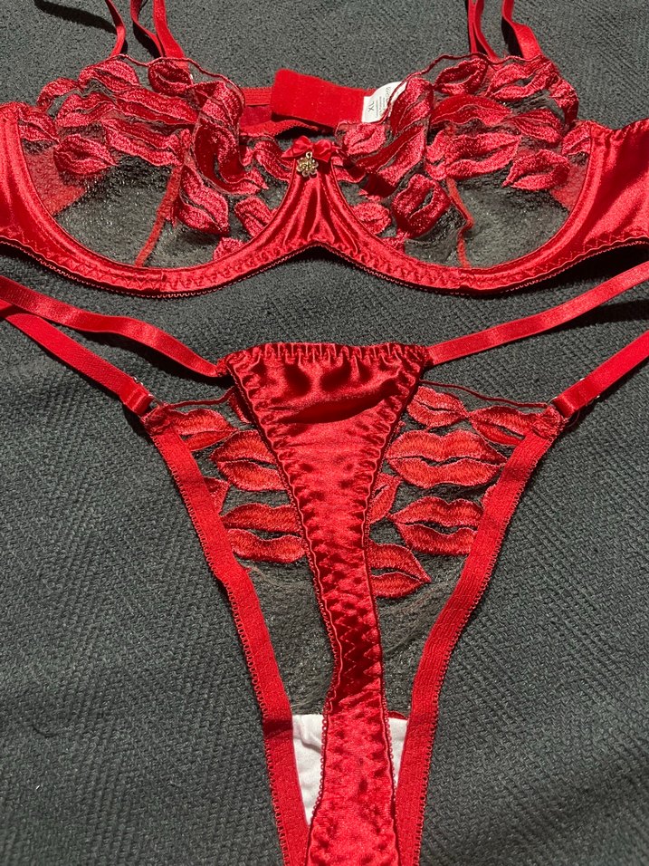 Kırmızı Nakışlı Dantelli Sütyen Takımı - Görsel 4