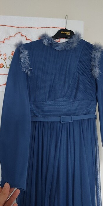 m Beden mavi Renk Düğün elbisesi 