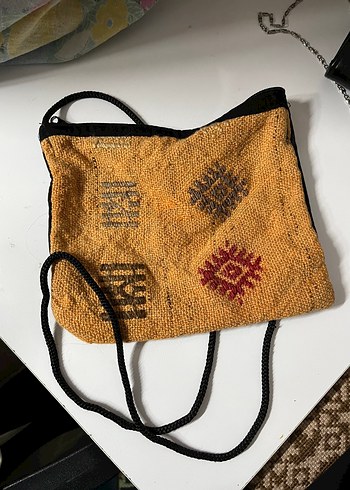 Kahverengi Nakışlı Bohem Plaj Çantası - Görsel 5