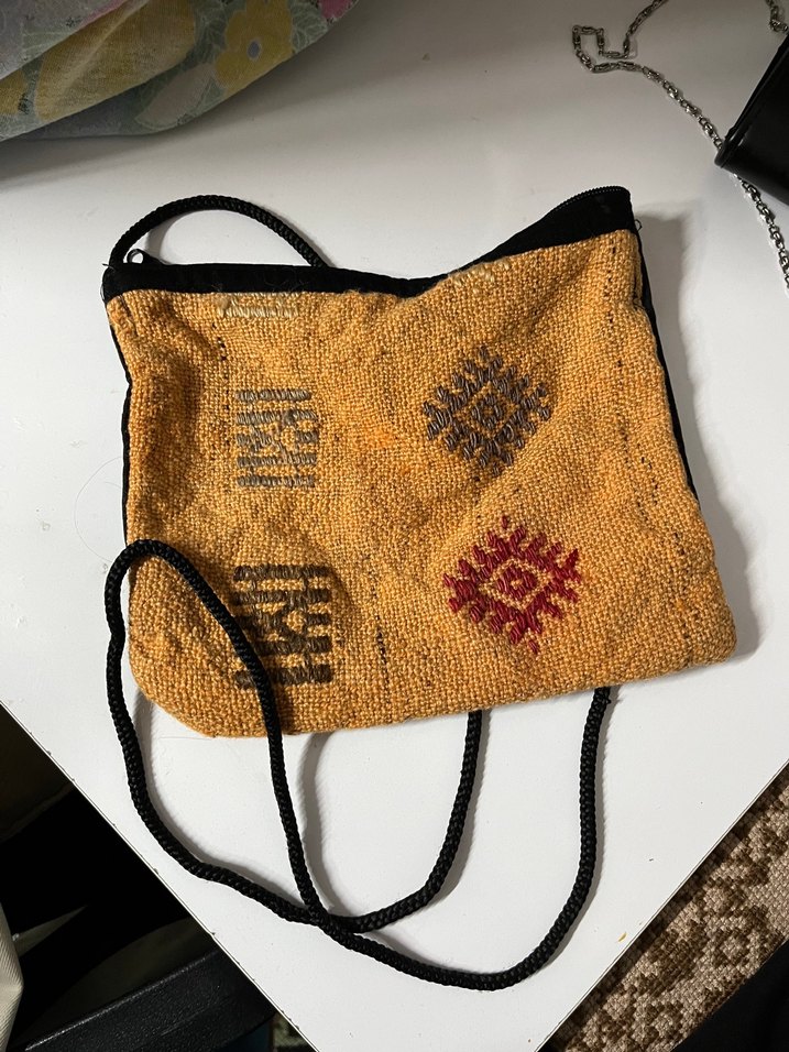 Kahverengi Nakışlı Bohem Plaj Çantası - Görsel 5