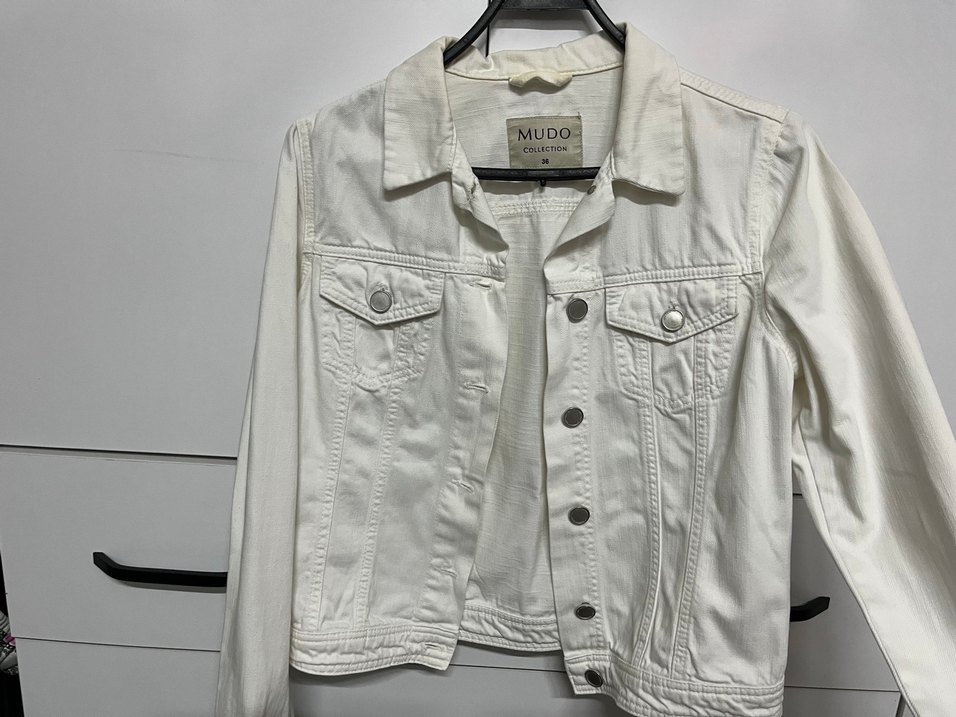 Mudo Beyaz Denim Düğmeli Kadın Ceket - Görsel 2