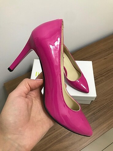 Pembe renk ince topluklu abiye ayakkabı