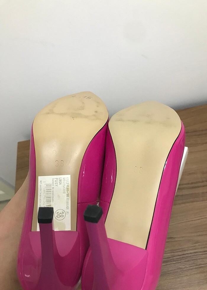 Pembe renk ince topluklu abiye ayakkabı - Görsel 4