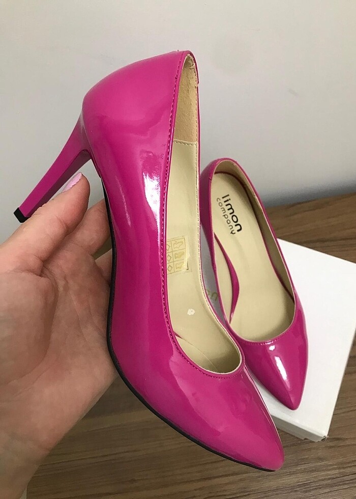 Pembe renk ince topluklu abiye ayakkabı - Görsel 3