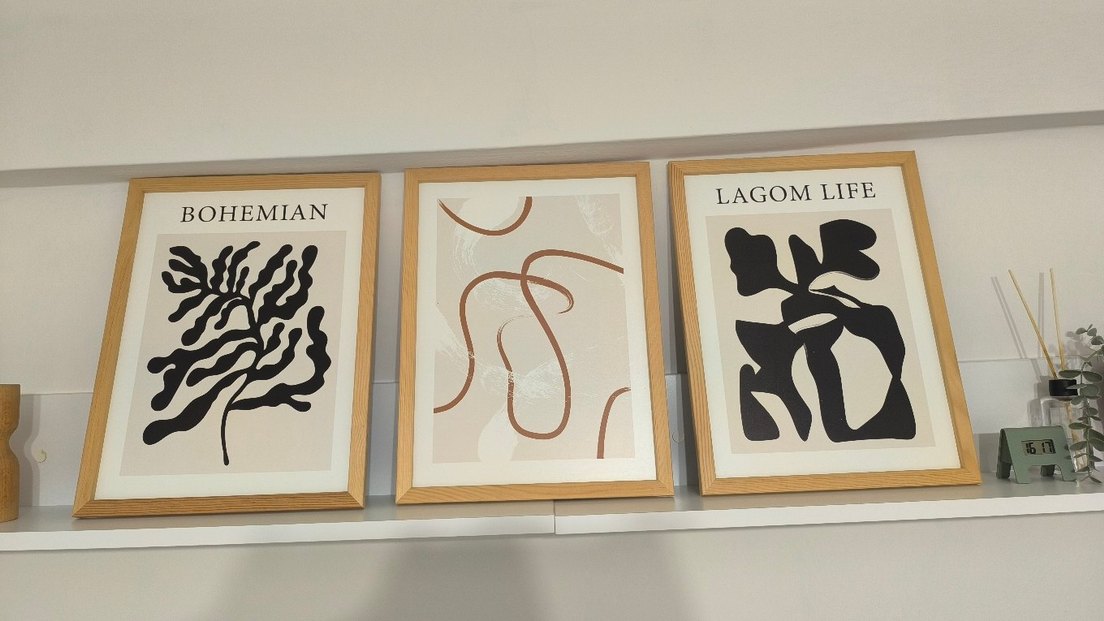 Bej Renk Soyut Çizgili Tablo - Görsel 2