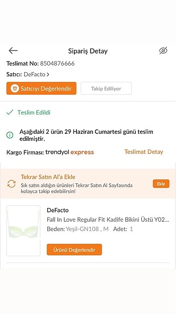 m Beden yeşil Renk defacto bikini üstü