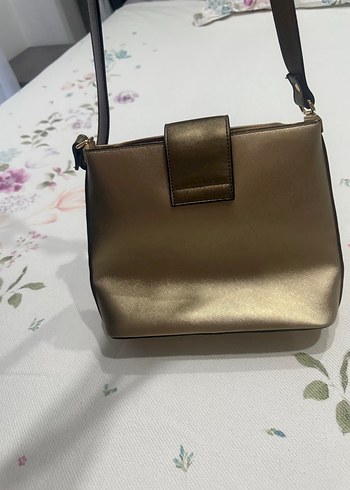 Beden Bej Deri Tokalı Kadın Çanta