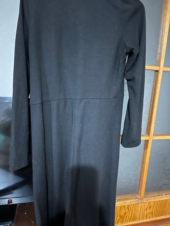 Siyah Uzun Kollu penye elbise - Görsel 4