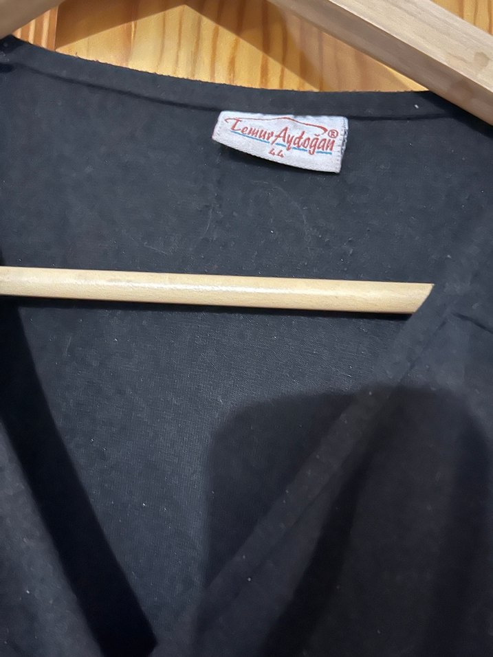 Siyah Uzun Kollu penye elbise - Görsel 3