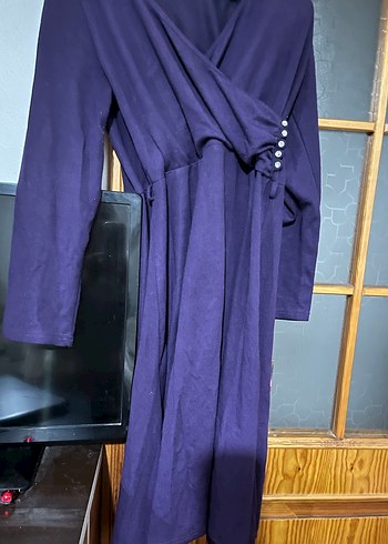Mor Uzun Kollu elbise - Görsel 2