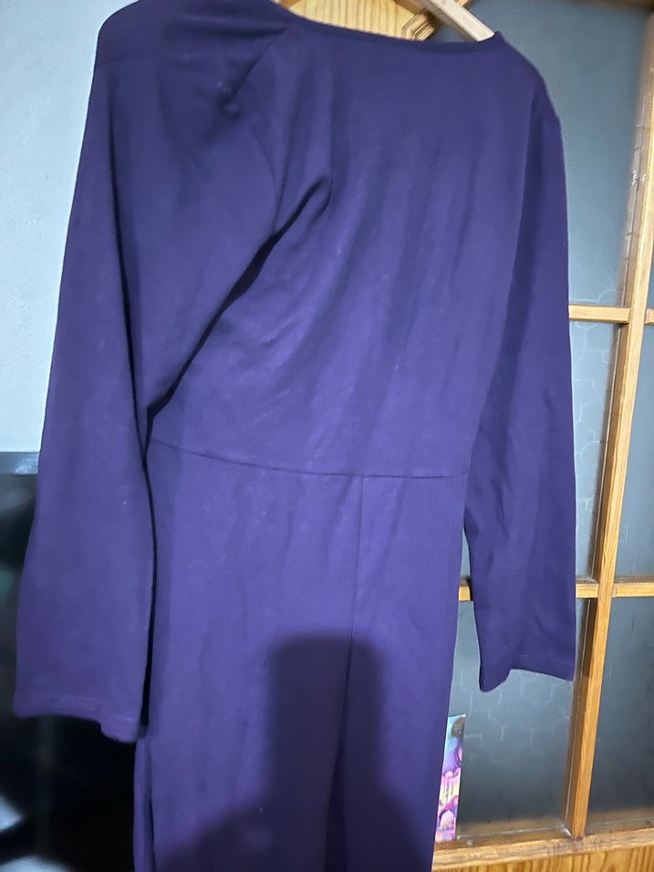 Mor Uzun Kollu elbise - Görsel 4