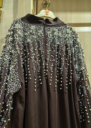 Boncuk İşlemeli Uzun Kollu Uzun Elbise - Görsel 7