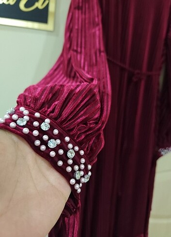 Kadife elbise abiye - Görsel 5