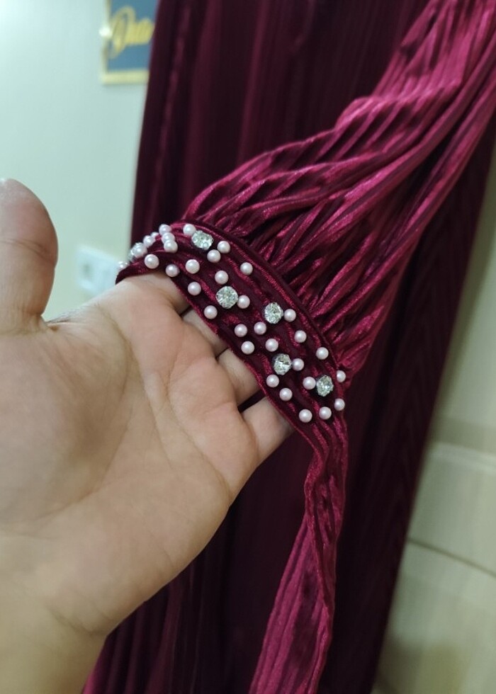 Kadife elbise abiye - Görsel 2