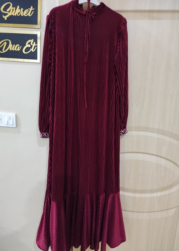 Kadife elbise abiye - Görsel 3