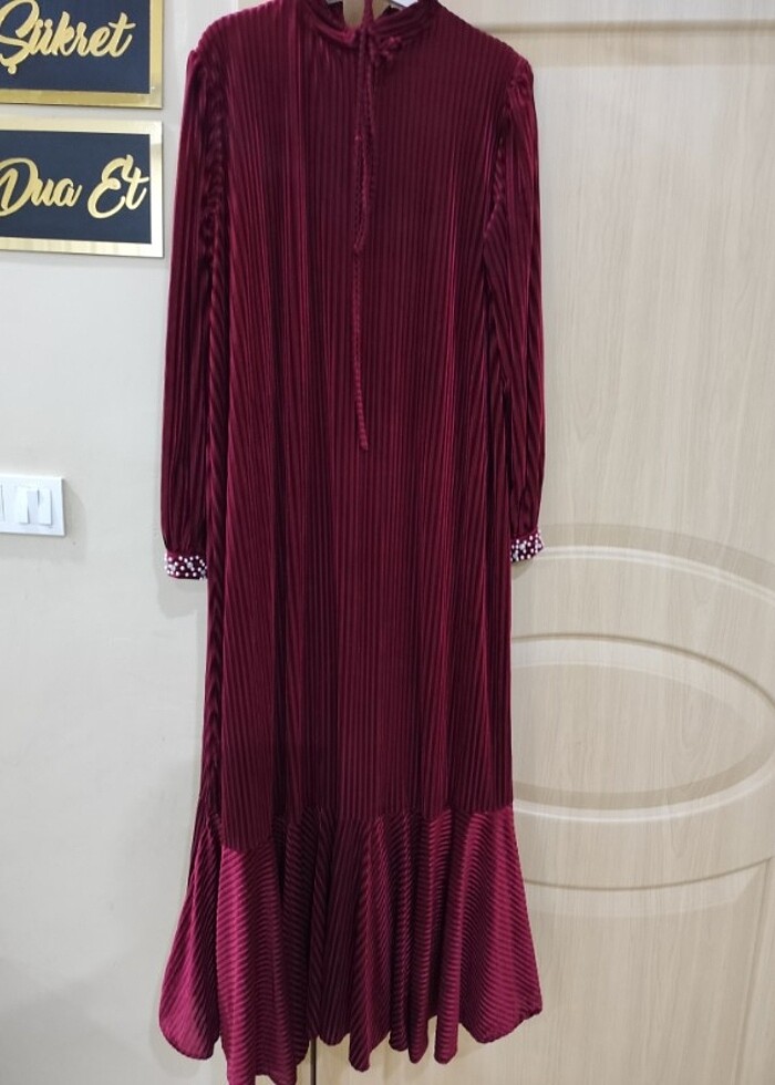 Kadife elbise abiye - Görsel 4