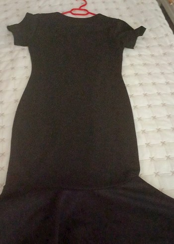 Siyah V Yakalı Uzun Gotik Elbise - Görsel 3