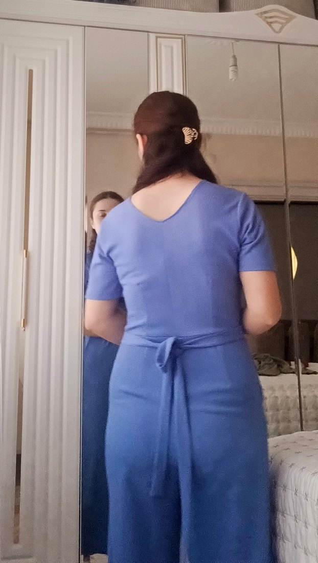 Mavi Rahat Kesim Midi Kadın Kot Pantolon - Görsel 2