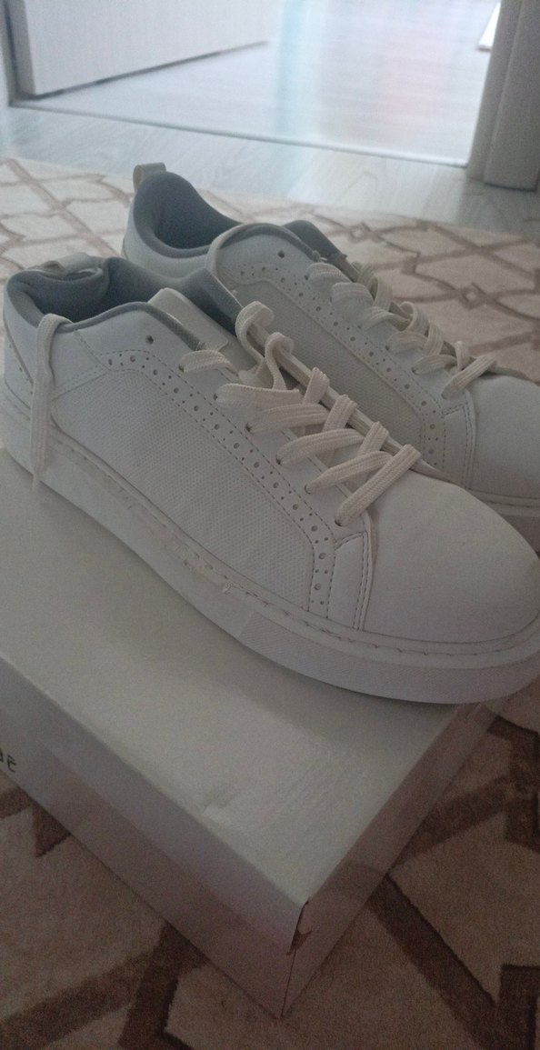 Beyaz Minimalist erkek Sneakers - Görsel 2