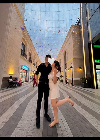 Beyaz mini elbise - Görsel 3