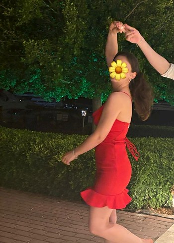 Kırmızı Mini ip askılı   Elbise - Görsel 3