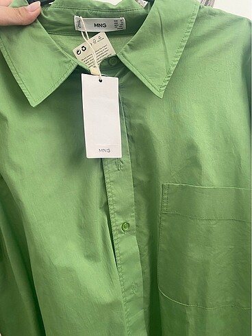 xl Beden yeşil Renk mango oversize gömlek