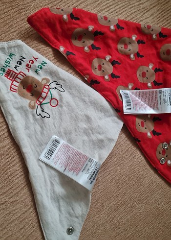 LCW-Yılbaşı temalı unisex 2li fular/önlük-ikiz bebek - Görsel 4