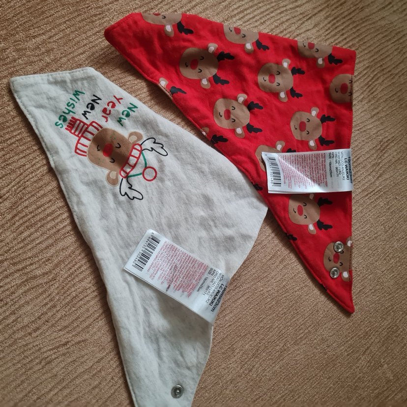 LCW-Yılbaşı temalı unisex 2li fular/önlük-ikiz bebek - Görsel 4