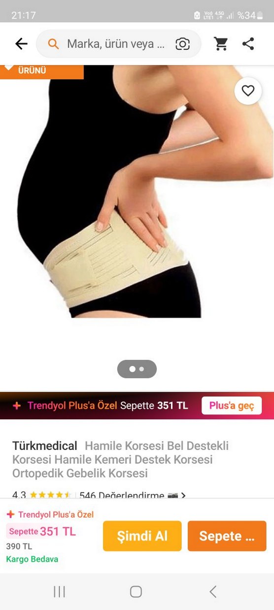 Türkmedical-Bej Gri renkli Hamile Bel-Göbek Destek Korsesi - Görsel 3