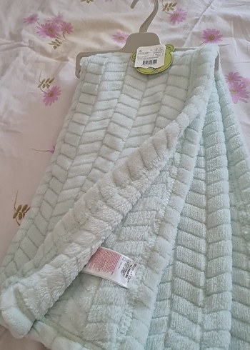 LCW su mavisi 90x110cm büyük yumuşak polar bebek battaniyesi
