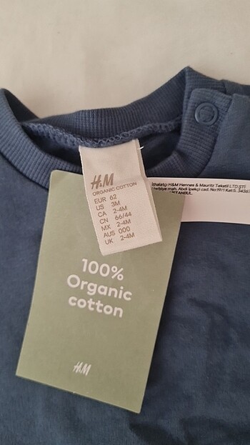 H&M H&M organik pamuk indigo mavi sweatshirt