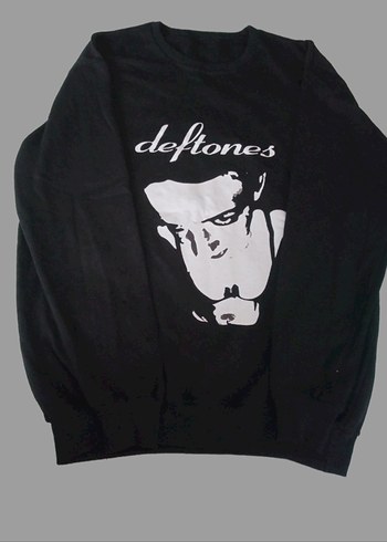 Deftones Baskılı Siyah Sweatshirt